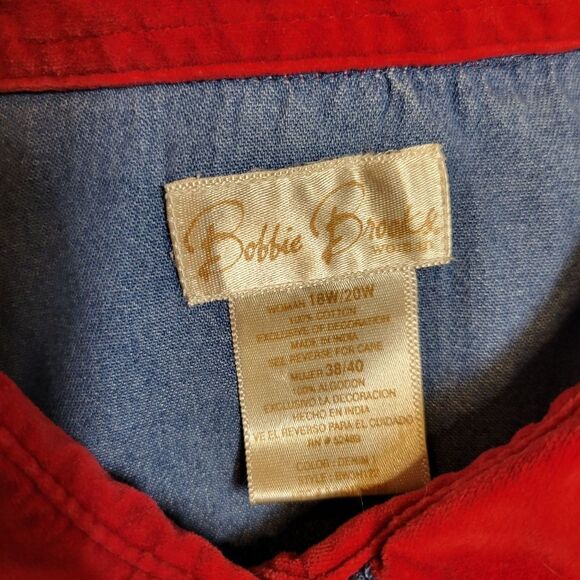 Bobbie Brooks Vintage Y2K Denim Button Down Snowman Christmas Women's Plus Size - Picture 14 of 14